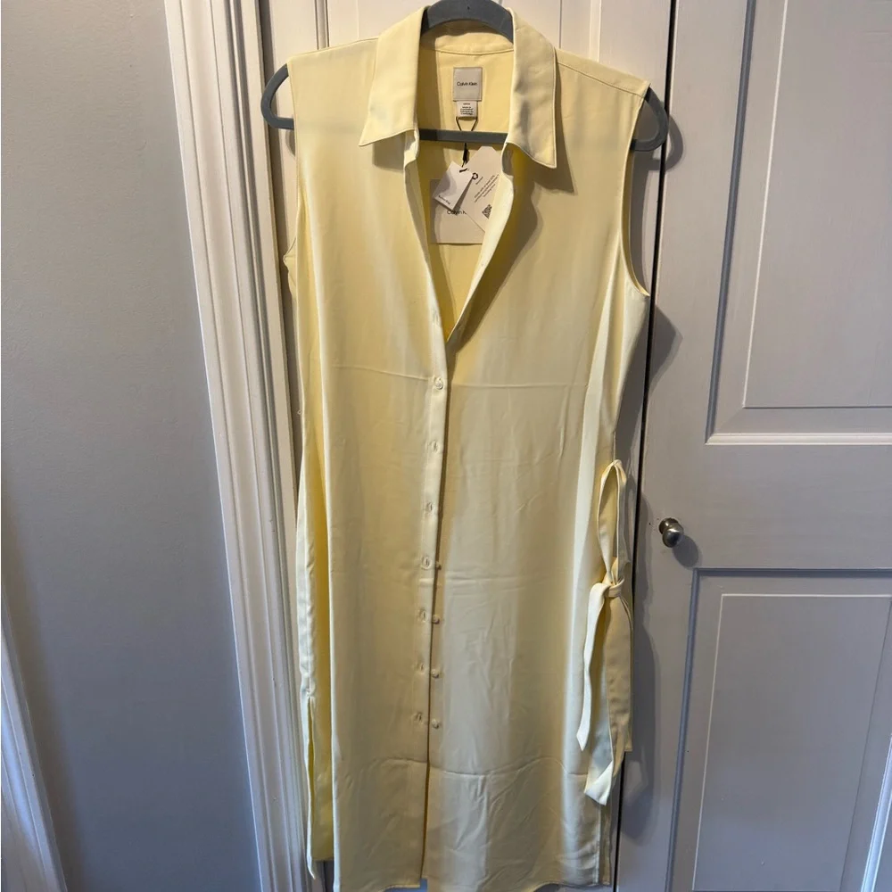 NWT Calvin Klein ButterCream Midi Shirt Dress - Picture 7 of 8